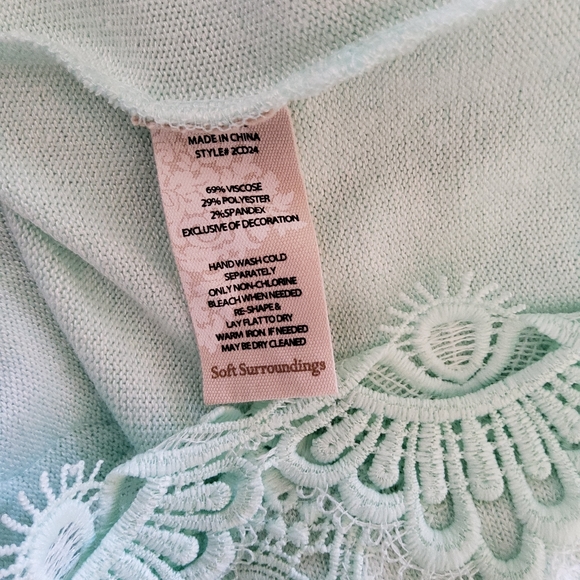 Soft Surroundings Lace Hem Tunic Sweater M Blue New - Picture 7 of 7